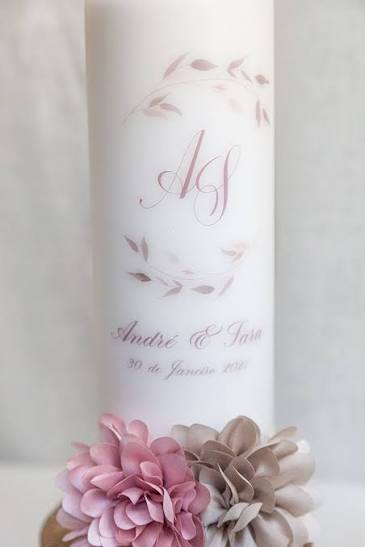 Vela personalizada dos noivos